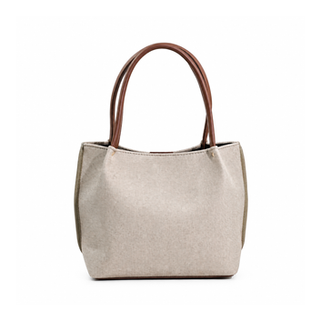 Daily Tote Canvas Bag - Premium Woven Fabric Beige