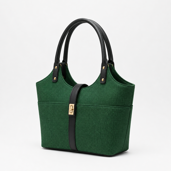 Mira Canvas Bag Green & black