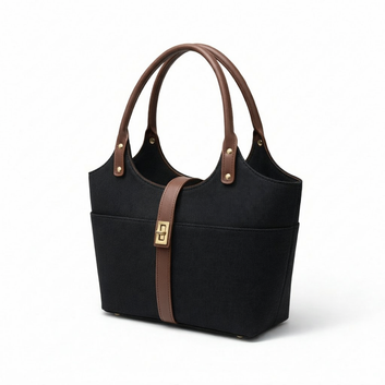 Mira Canvas Bag black & brown